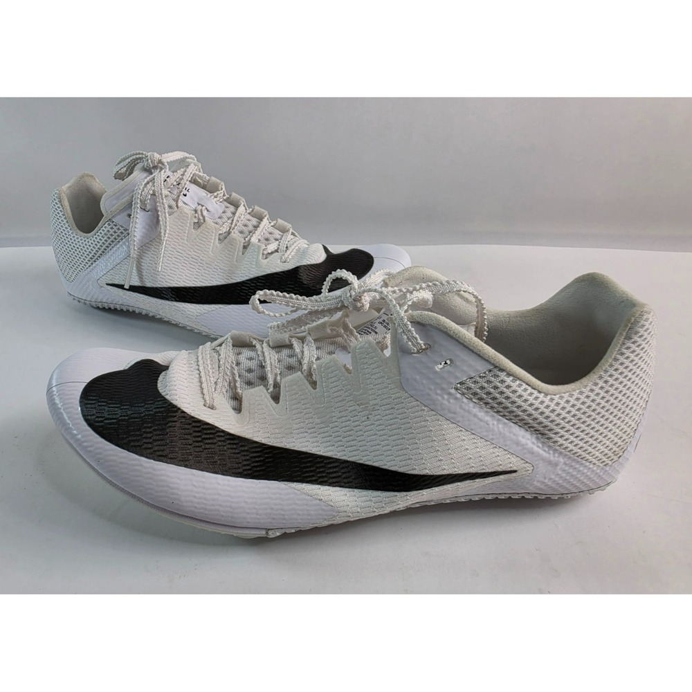 Nike Zoom Rival Sprint Track & Field Shoes, White/Black, Mens Size 9 No Spikes